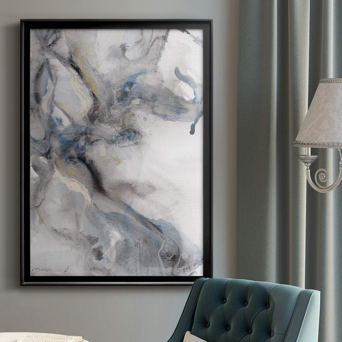 Marble Trance - Modern Framed Canvas Print