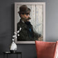 Impressionist portrait of a seated man by Édouard Manet in an ornate weathered white frame displayed in a dark-toned interior setting.