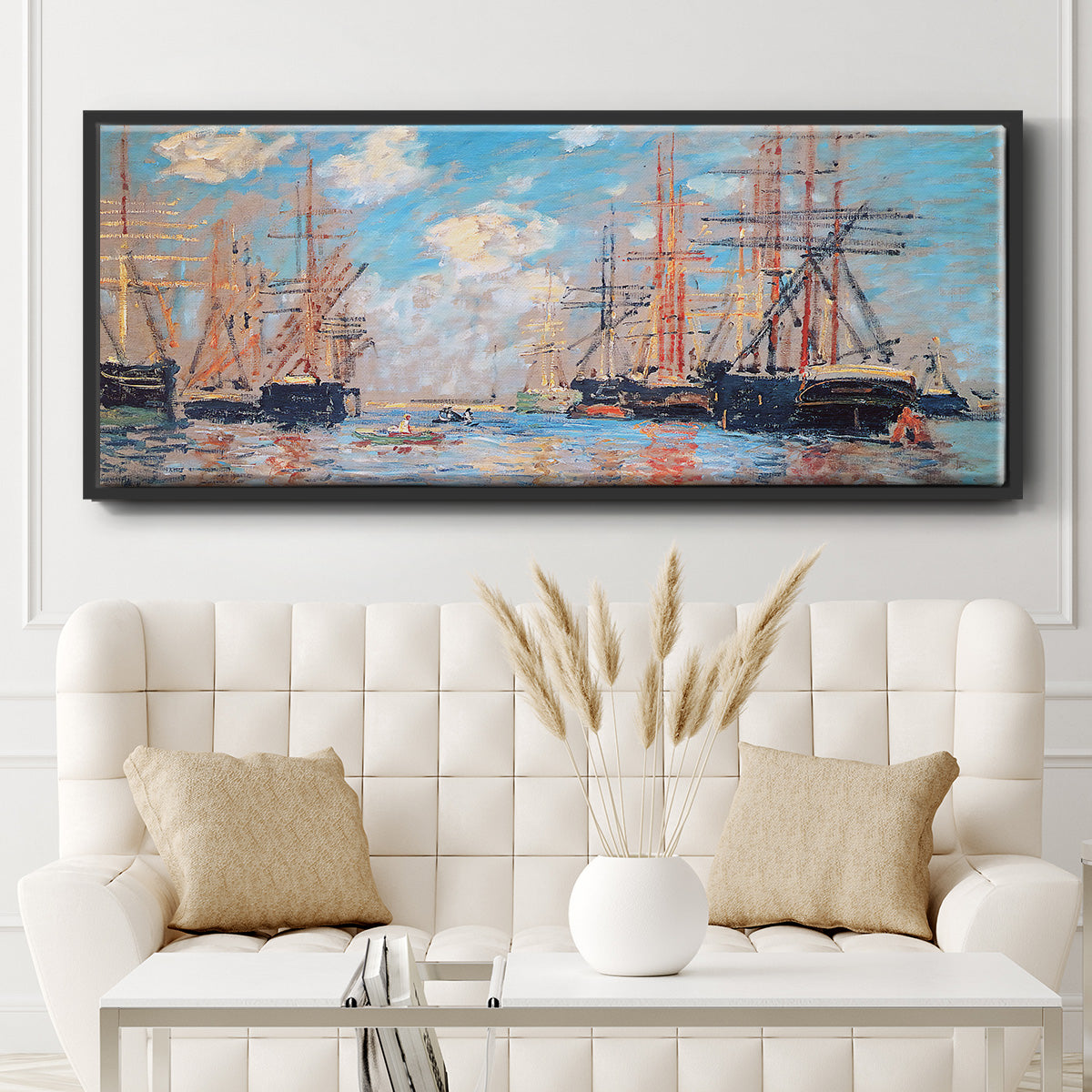 The Sea, Port in Amsterdam, 1874 - Floater Framed Canvas Print