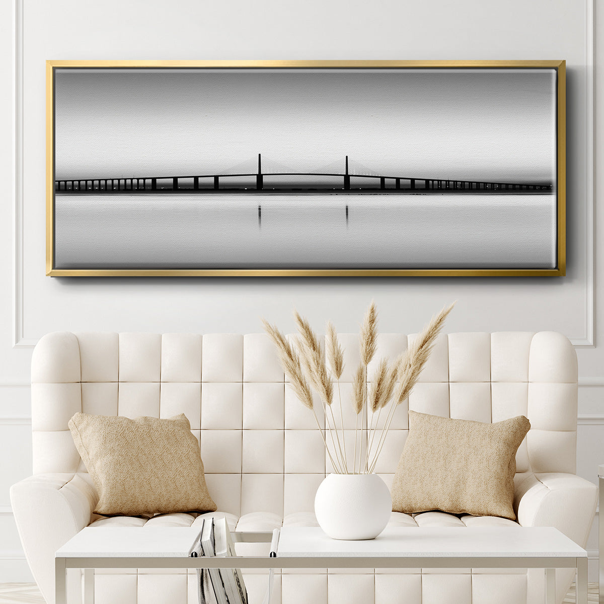 Sunshine Skyway - Floater Framed Canvas Print
