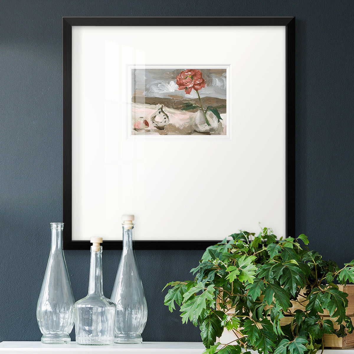 Vase of Pink Flowers IV Premium Framed Print Double Matboard