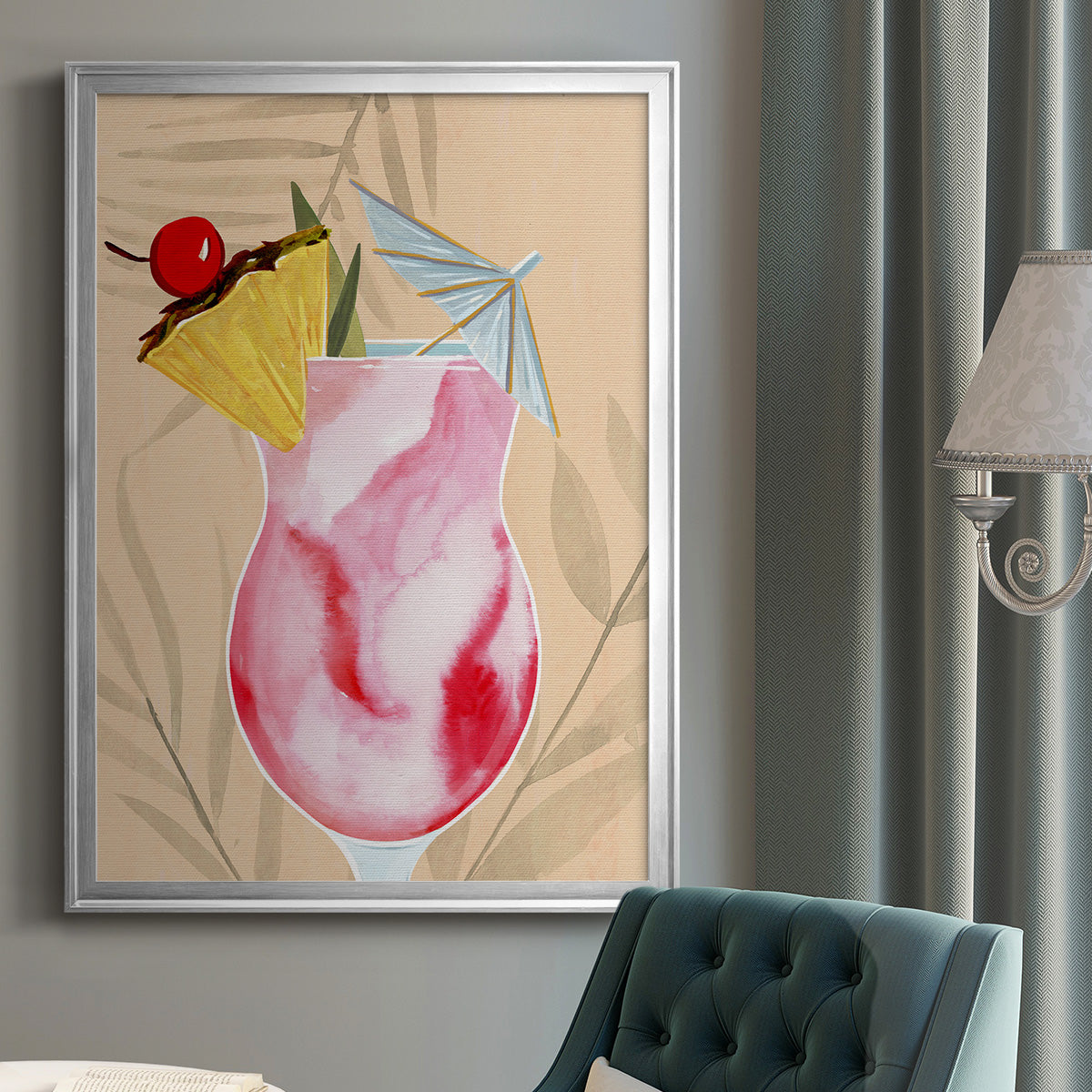Tropical Cocktail II - Modern Framed Canvas Print