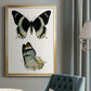 Antique Blue Butterflies I - Modern Framed Canvas Print