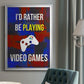 Gamer at Play III - Modern Framed Canvas Print