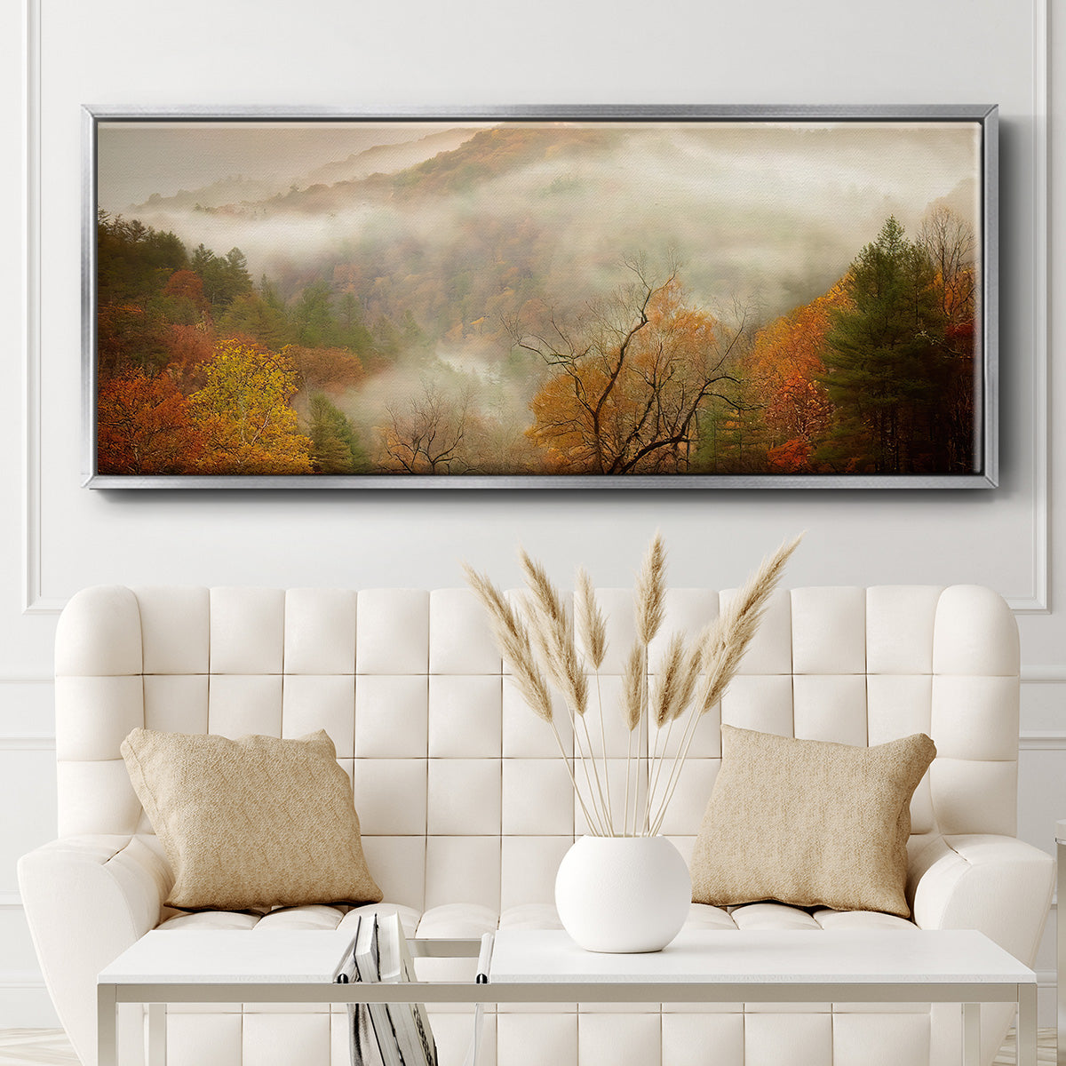 Photography Study Autumn Mist - Floater Framed Canvas Print