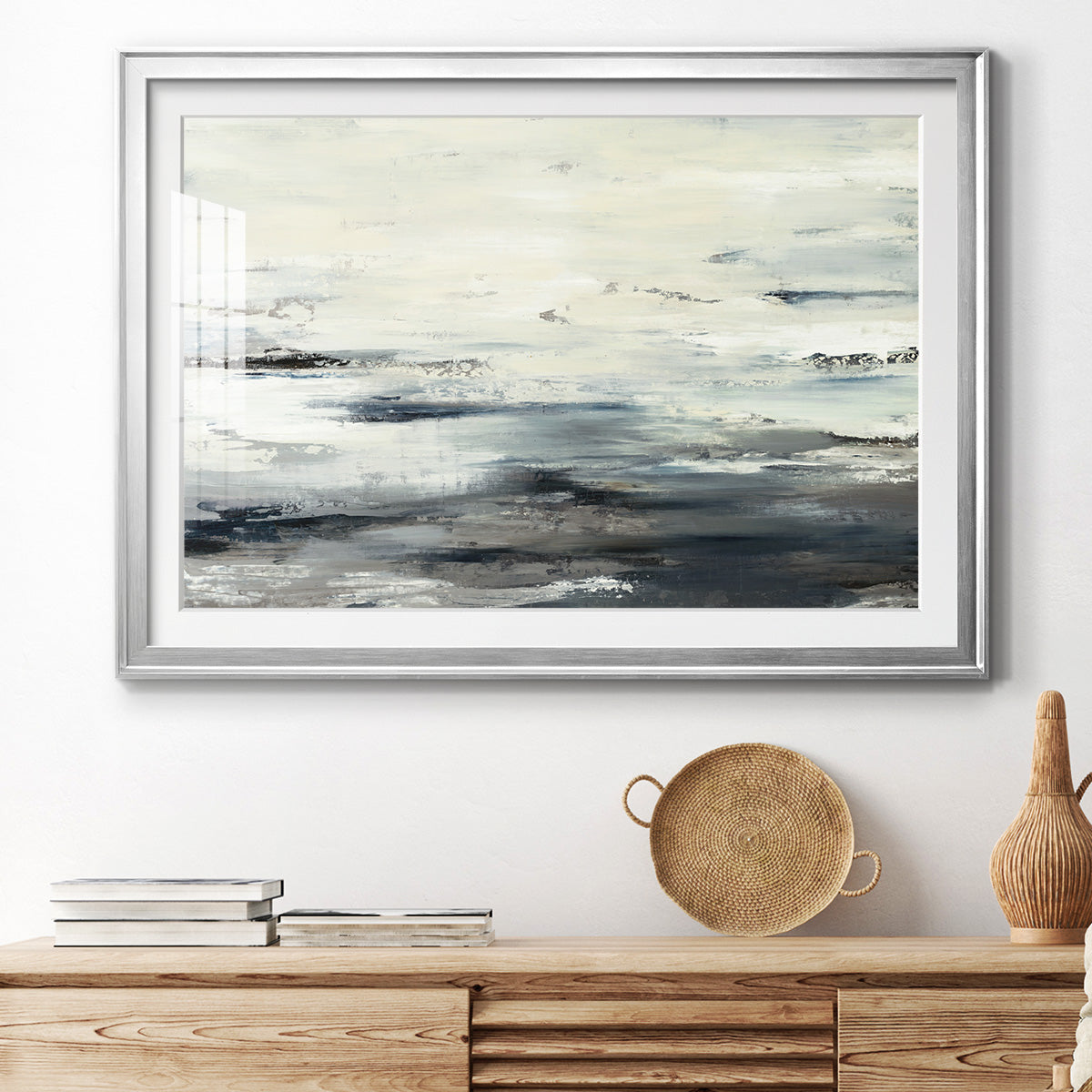 On The Stormy Seas - Modern Framed Art Print