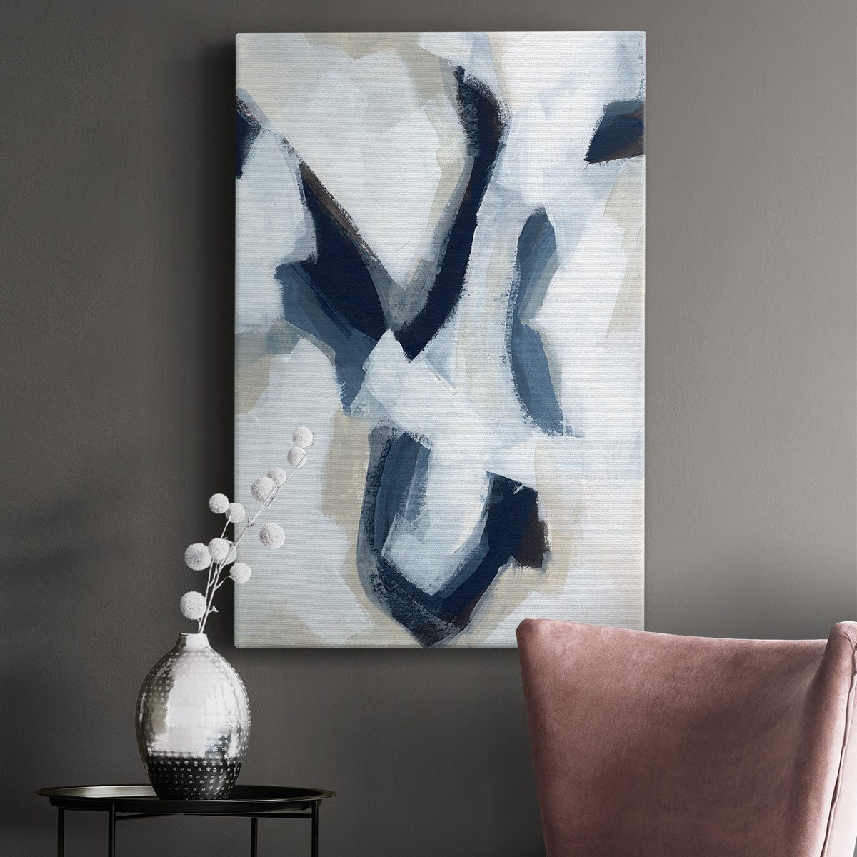 Indigo Imprint I Premium Gallery Wrapped Canvas - Ready to Hang