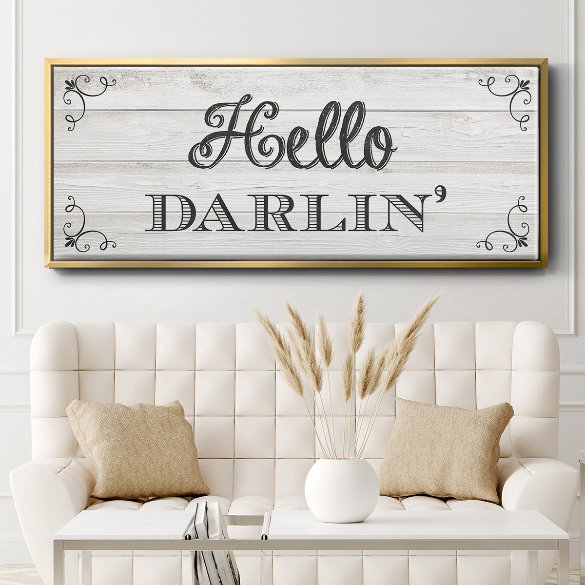 Hello Darlin' - Floater Framed Canvas Print