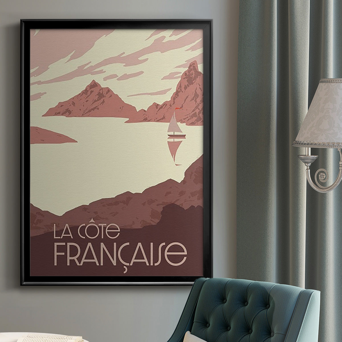 French Coast II - Modern Framed Canvas Print