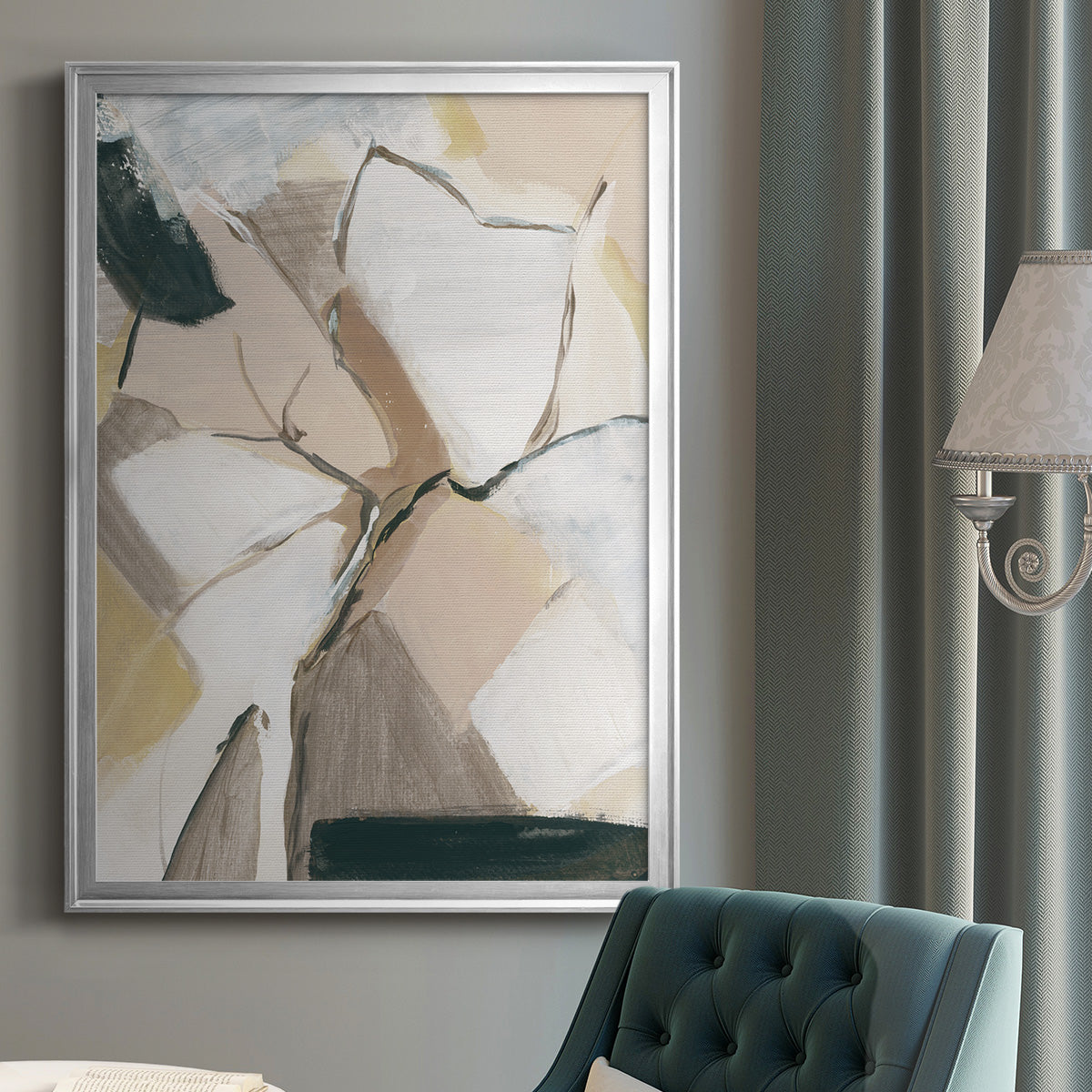 Marble Lines I - Modern Framed Canvas Print
