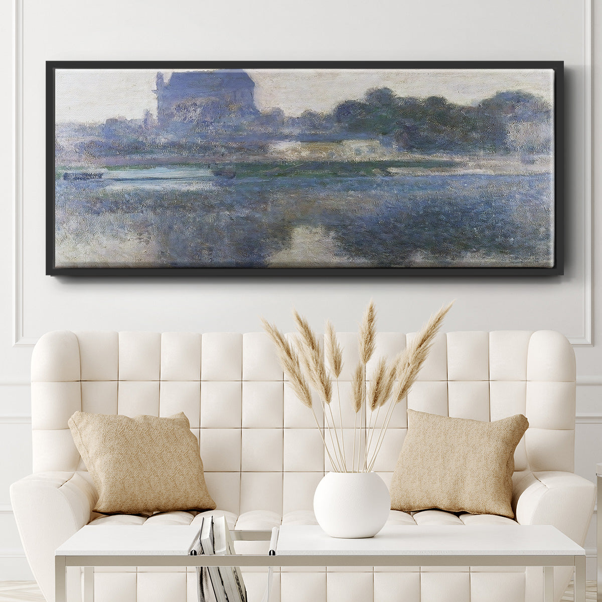 The Church of Vernon in the Mist, 1893 - Floater Framed Canvas Print