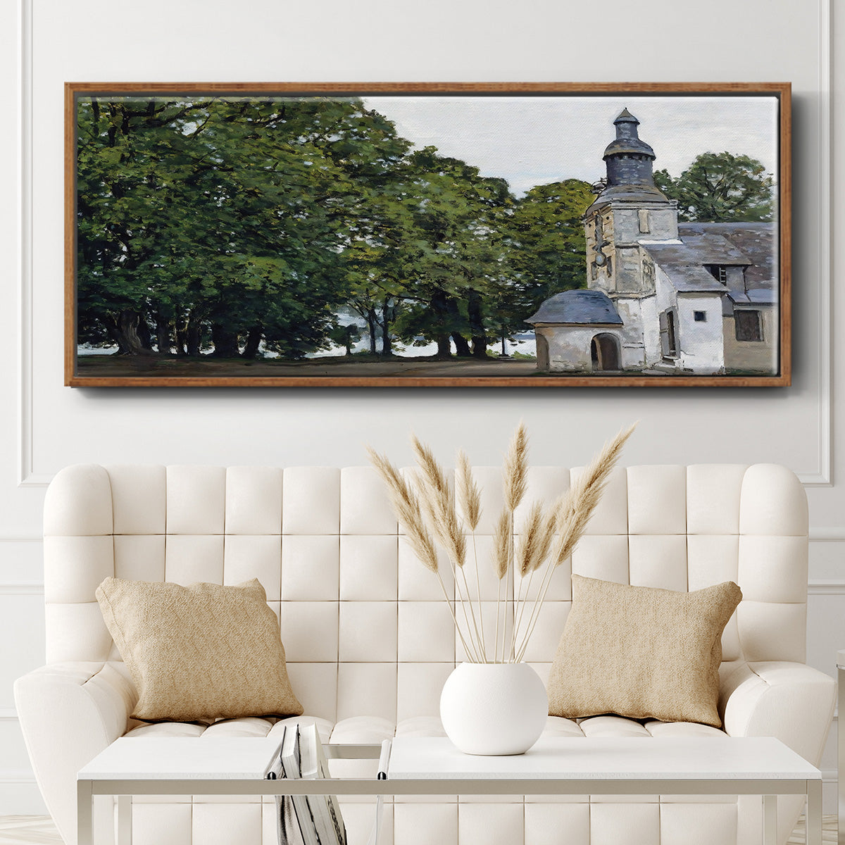 The Chapel Notre - Floater Framed Canvas Print