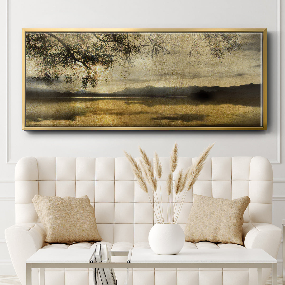 Golden Staffelsee Lake - Floater Framed Canvas Print