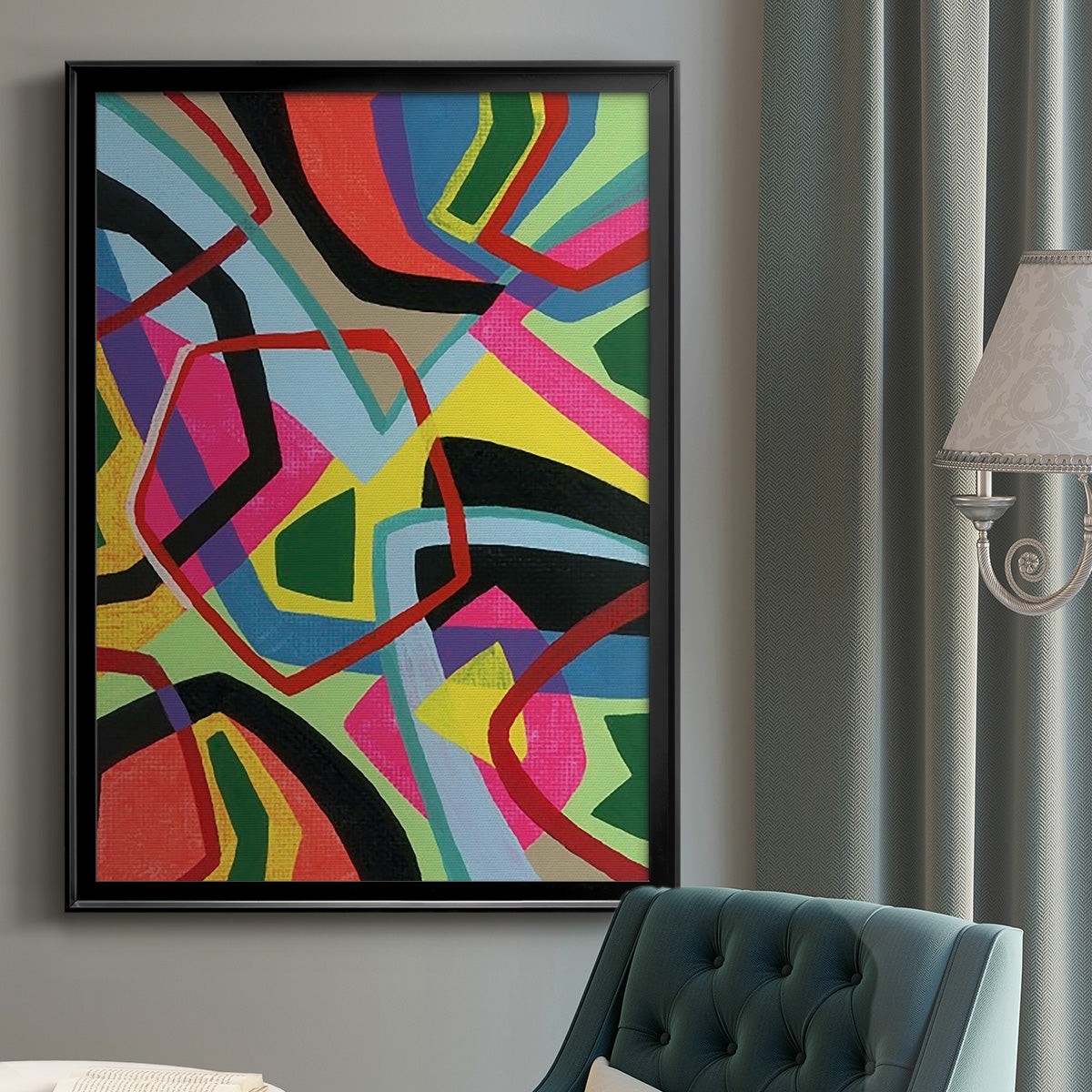 Bold Shape Shift II - Modern Framed Canvas Print