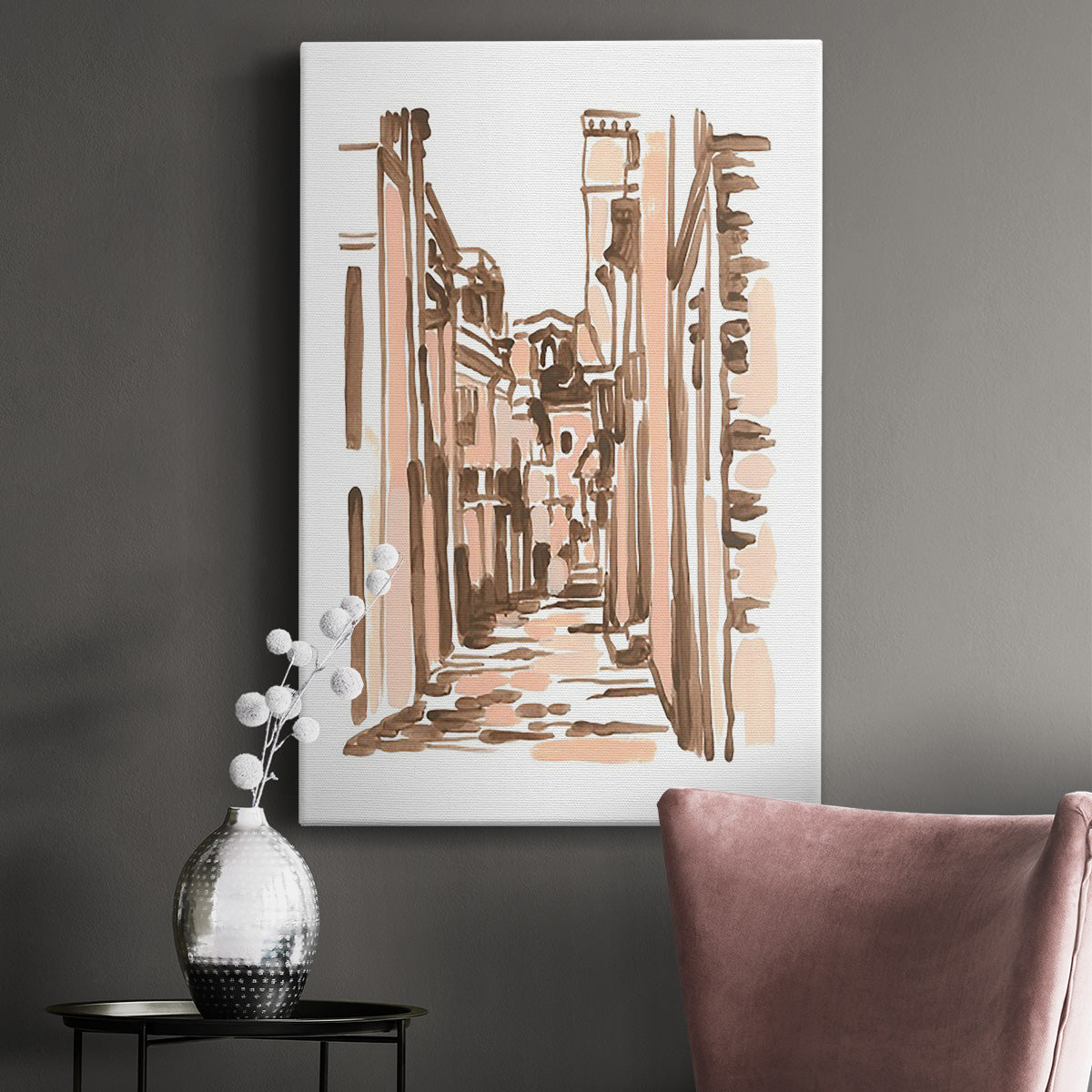 Blush Architecture Study VI - Canvas Art Print