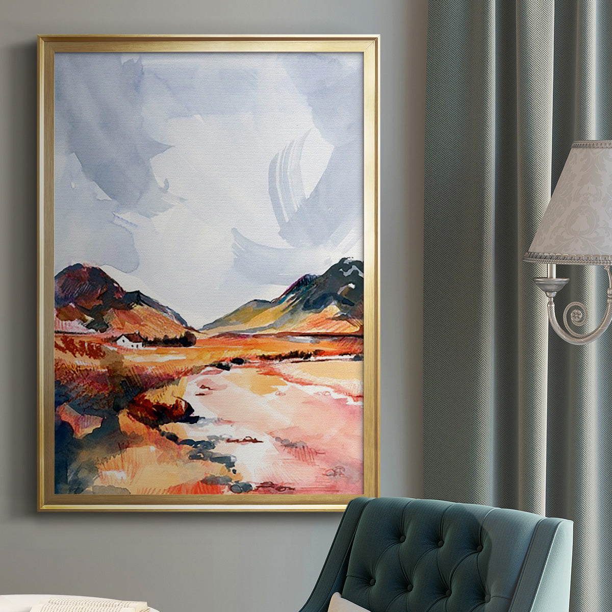 Chromatic Landscapes II - Modern Framed Canvas Print