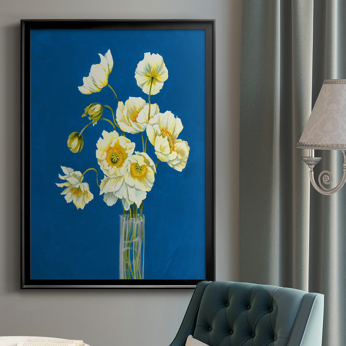 Ice Poppies - Modern Framed Canvas Print