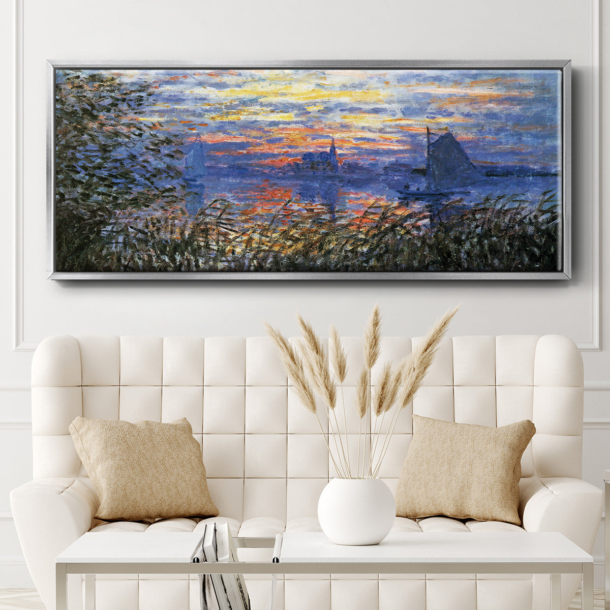 Sunset on the Seine - Floater Framed Canvas Print