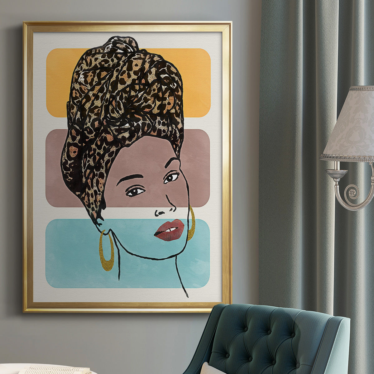 Head Wrap I - Modern Framed Canvas Print