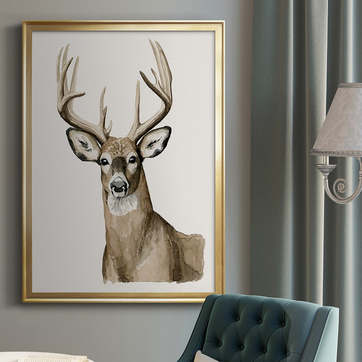 Handsome Whitetail I - Modern Framed Canvas Print