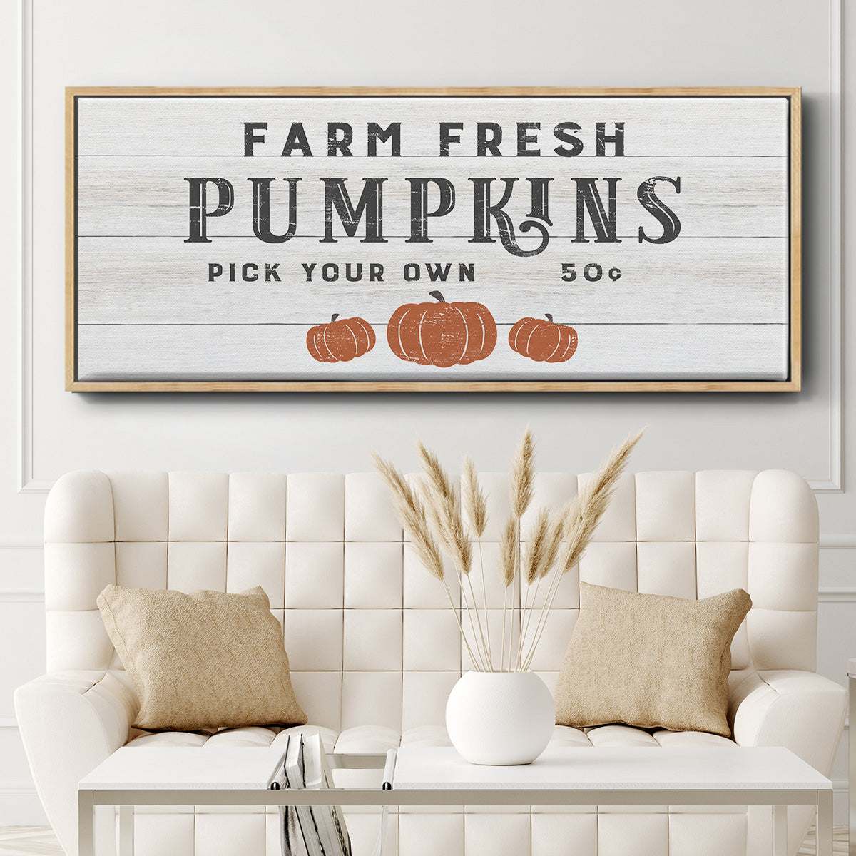 Farm Fresh Pumpkins - Floater Framed Canvas Print