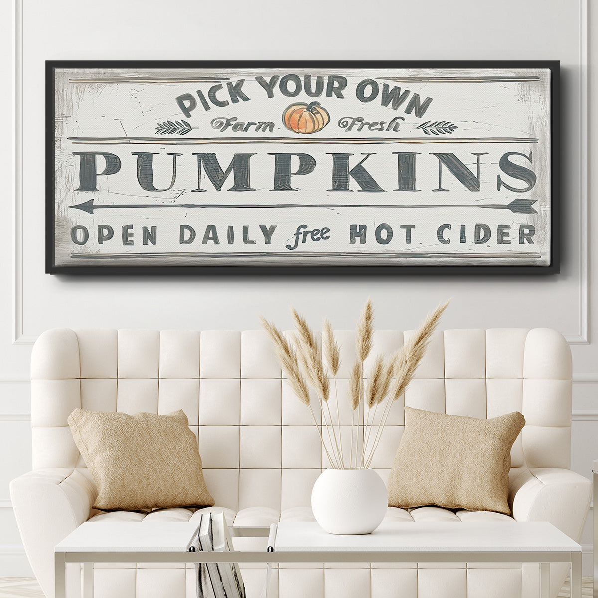 Pumpkin Patch I - Floater Framed Canvas Print