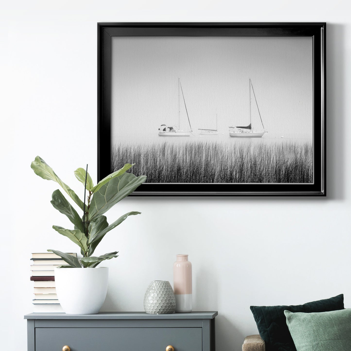 Island Boat Premium Classic Framed Canvas - Ready to Hang