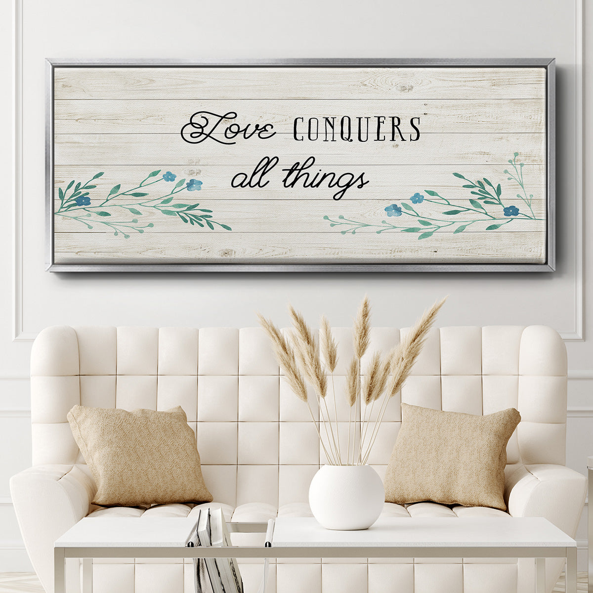 Floral Love - Floater Framed Canvas Print