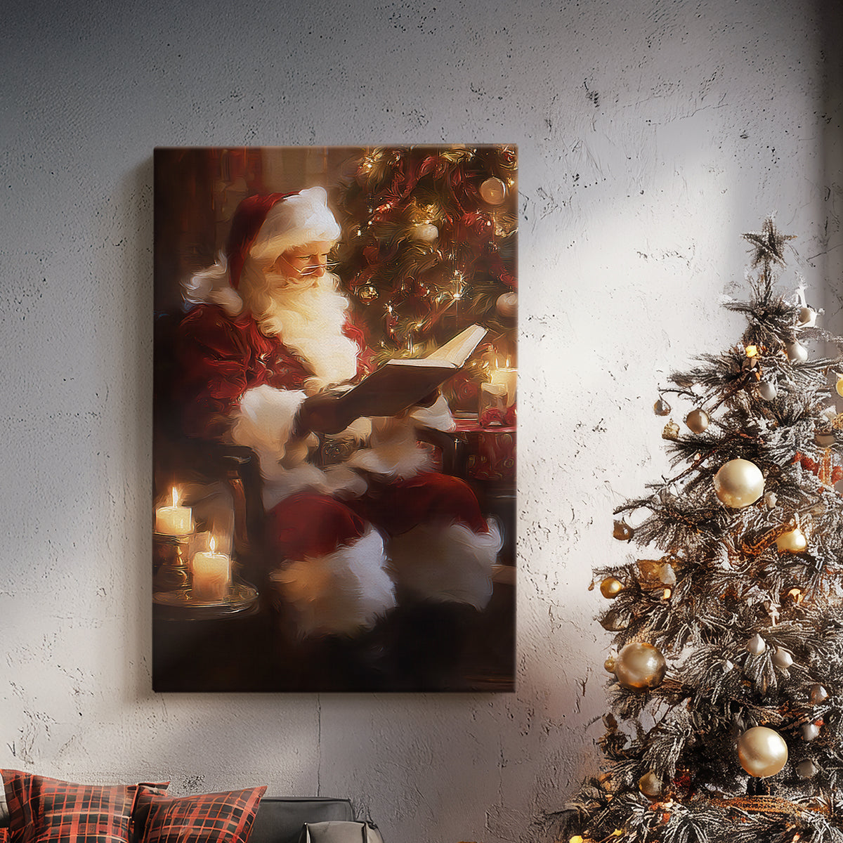 Candlelit Cathedral Village - Canvas Art Print