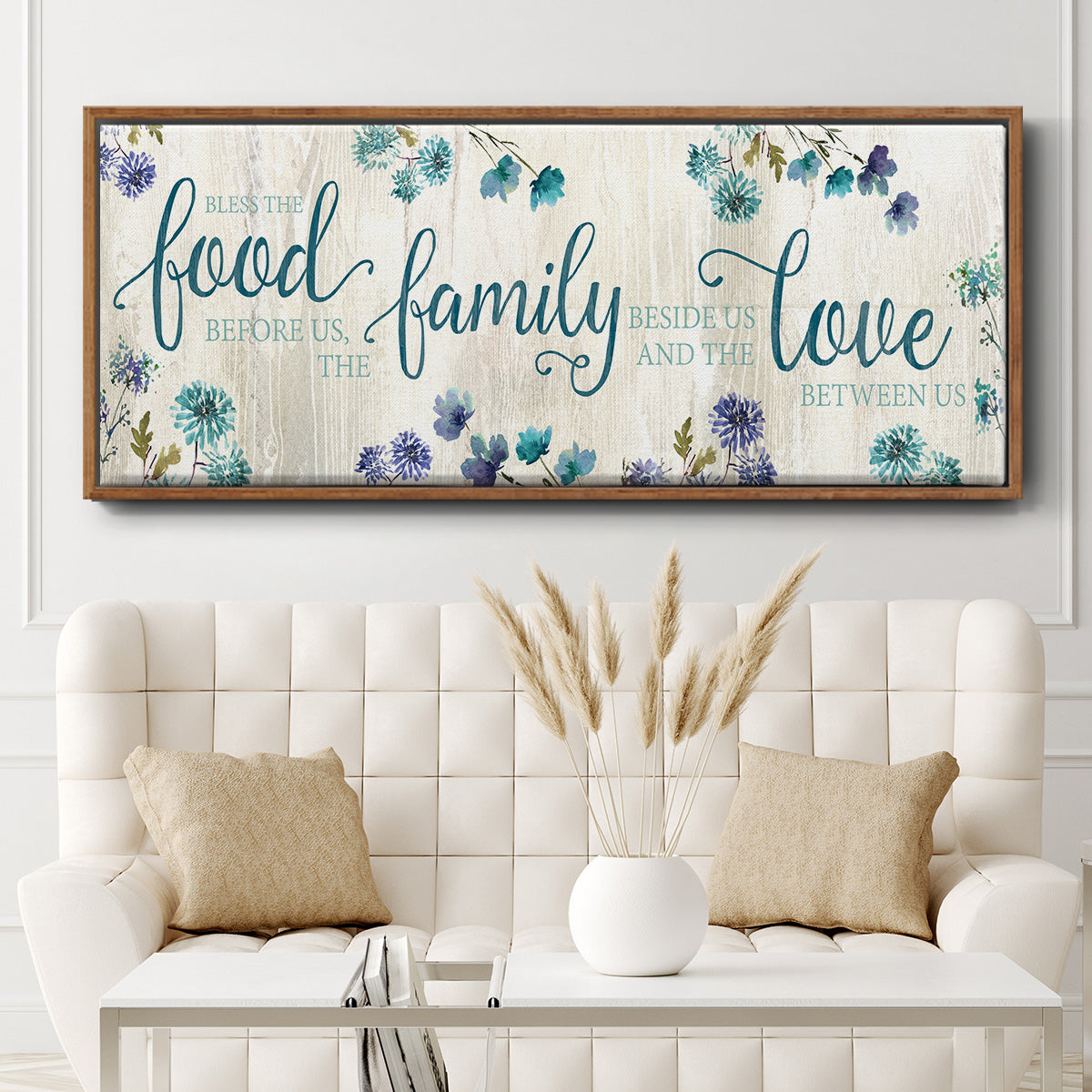 Food Family Love - Floater Framed Canvas Print
