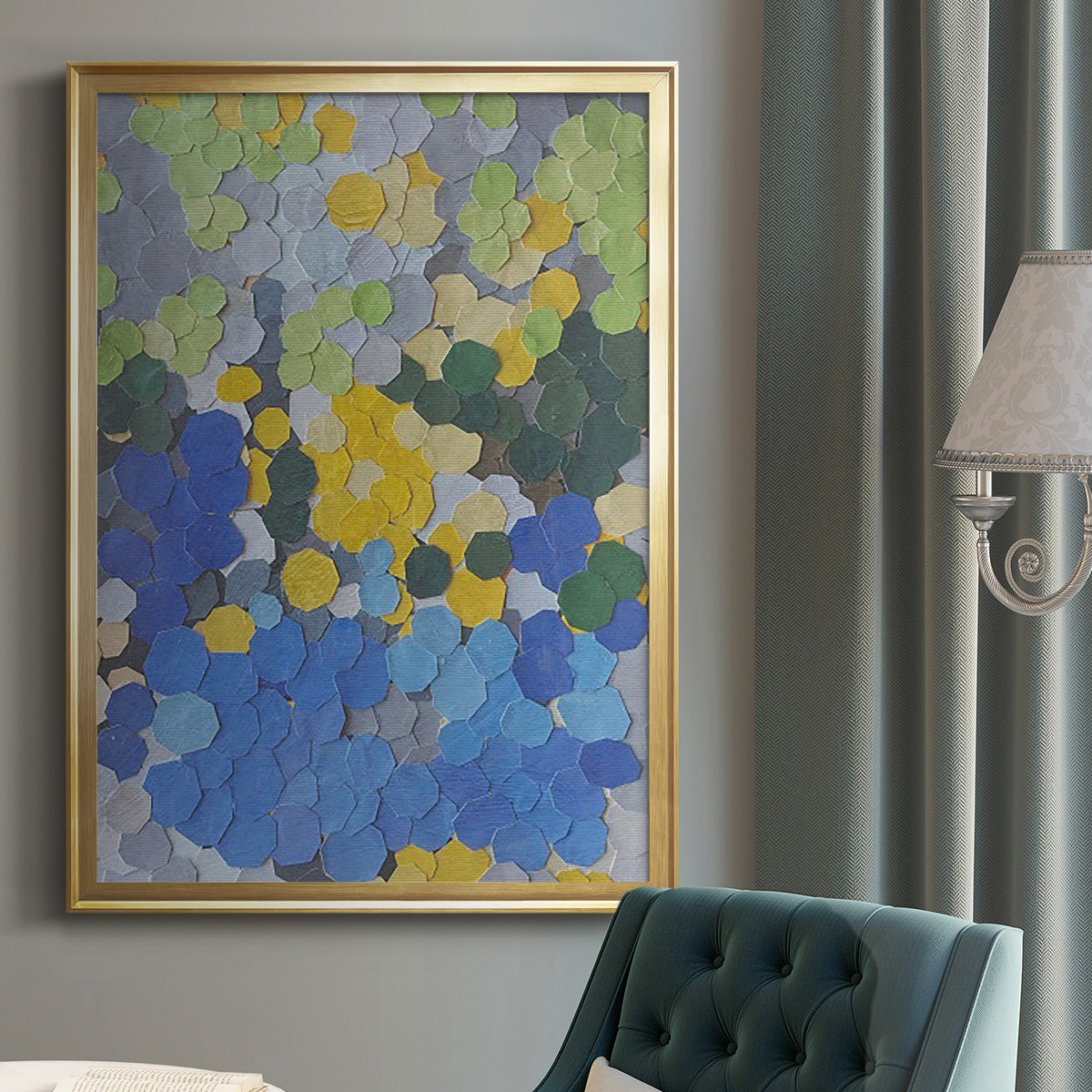 Lake Como Garden - Modern Framed Canvas Print