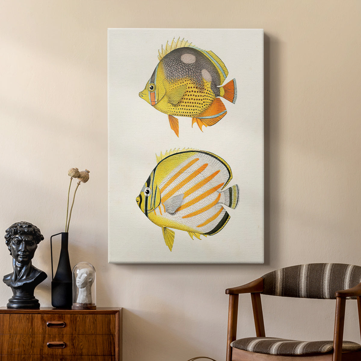 Yellow & Grey Fish IV - Canvas Art Print