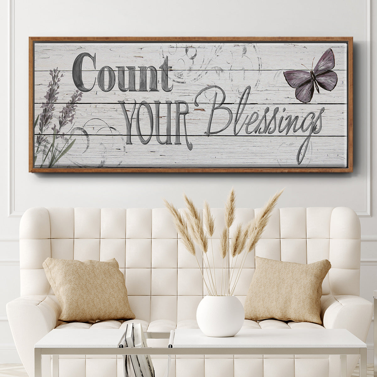 Count Your Blessings - Floater Framed Canvas Print