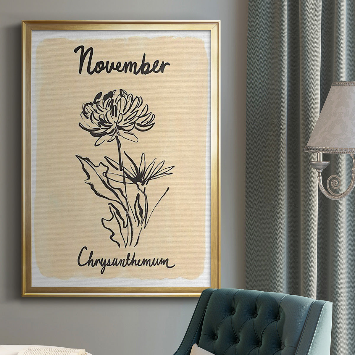 Birth Month XI - Modern Framed Canvas Print