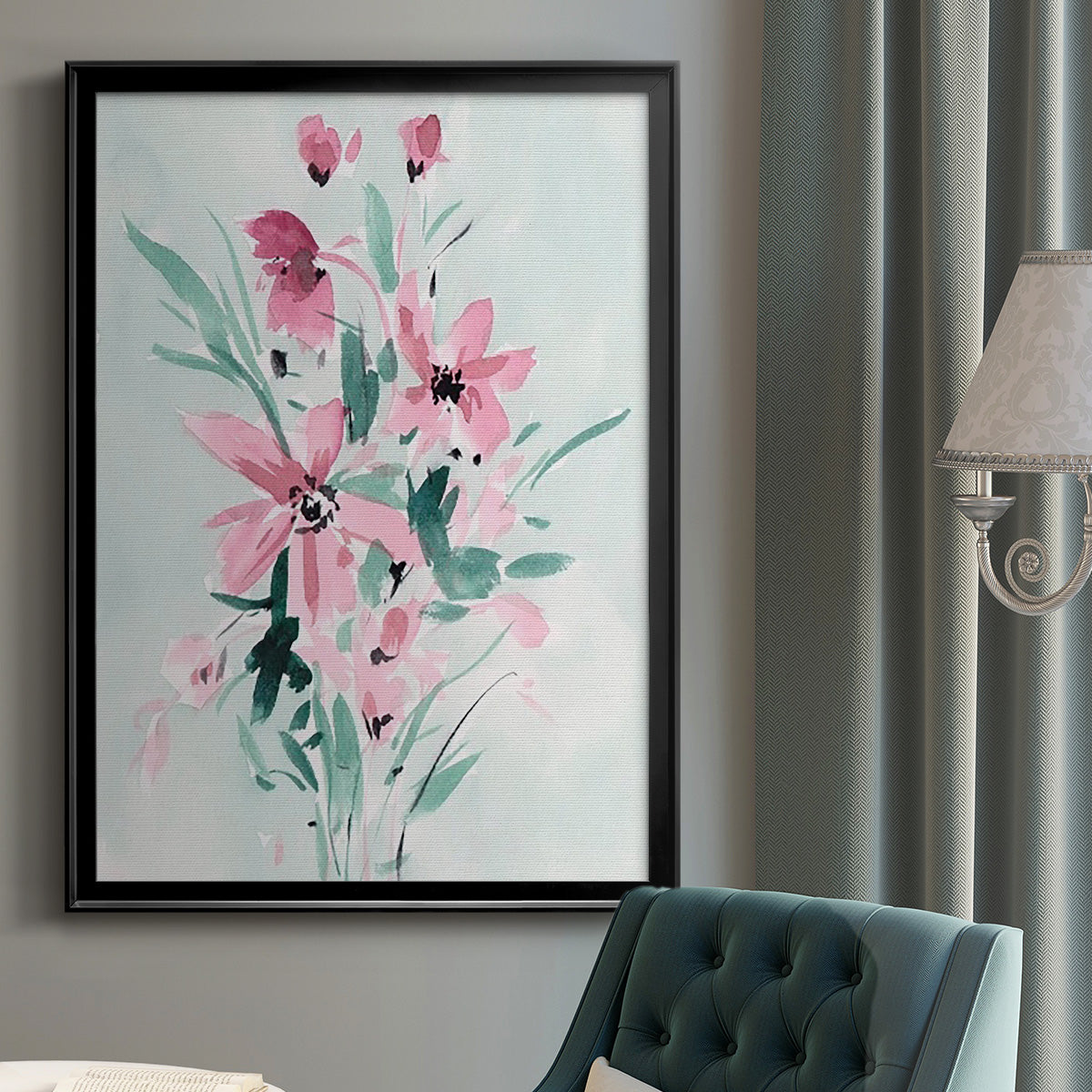 Posy Blooms II - Modern Framed Canvas Print