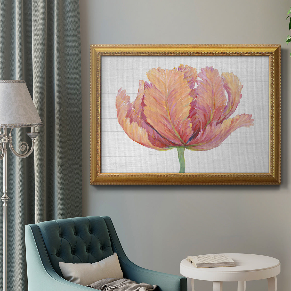 Single Pink Bloom I Premium Framed Canvas- Ready to Hang