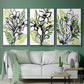 Tropical Sketchbook I - Framed Premium Gallery Wrapped Canvas L Frame 3 Piece Set - Ready to Hang