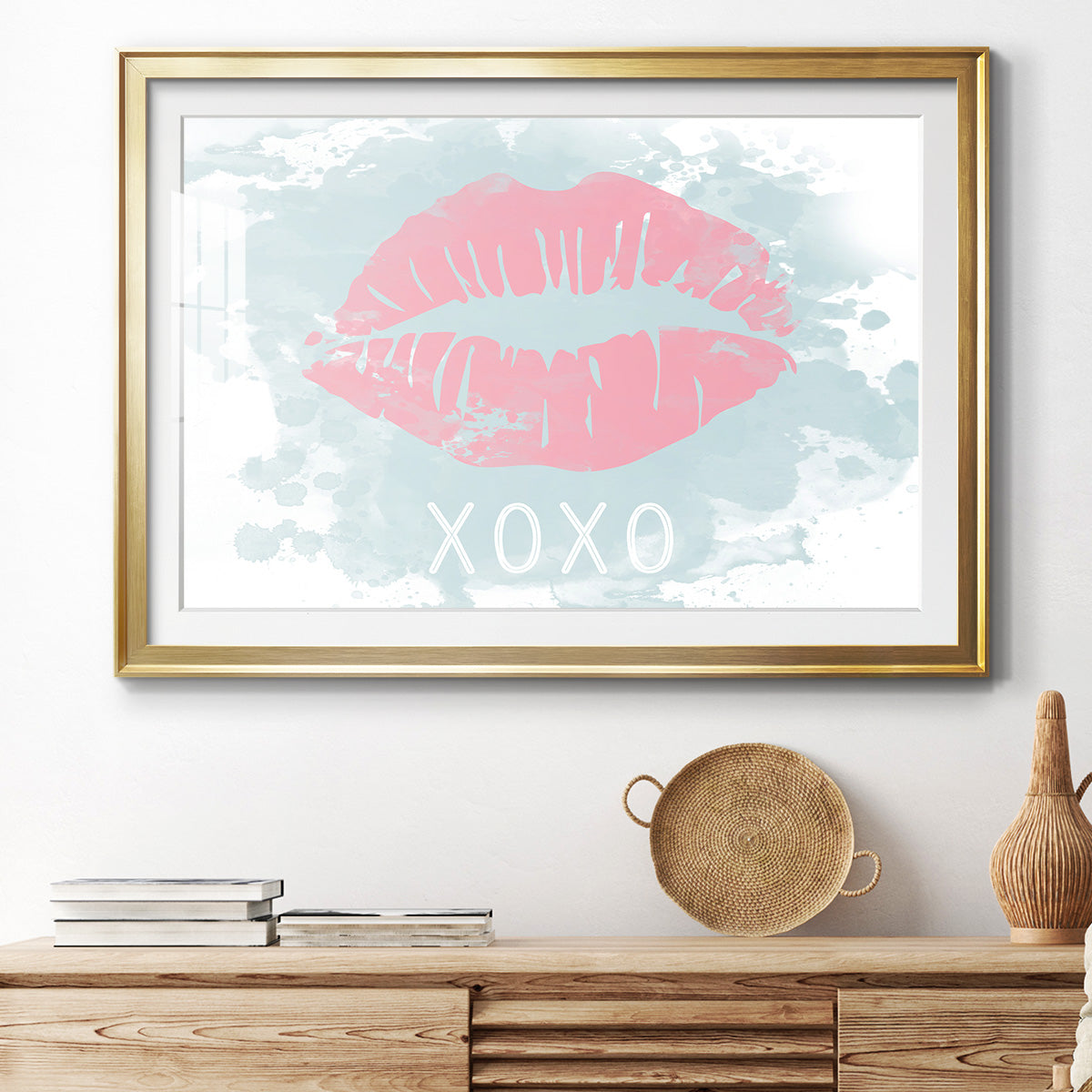 XOXO in Color Premium Framed Print - Ready to Hang