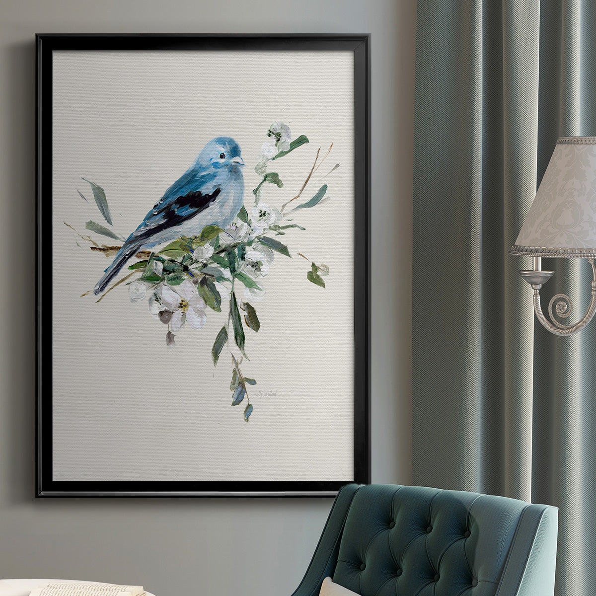 Bluebird Happy I - Modern Framed Canvas Print