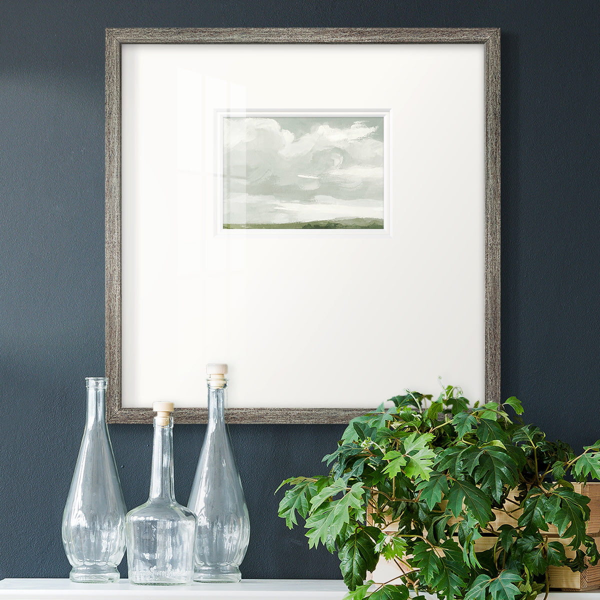 Gray Stone Sky III Premium Framed Print Double Matboard