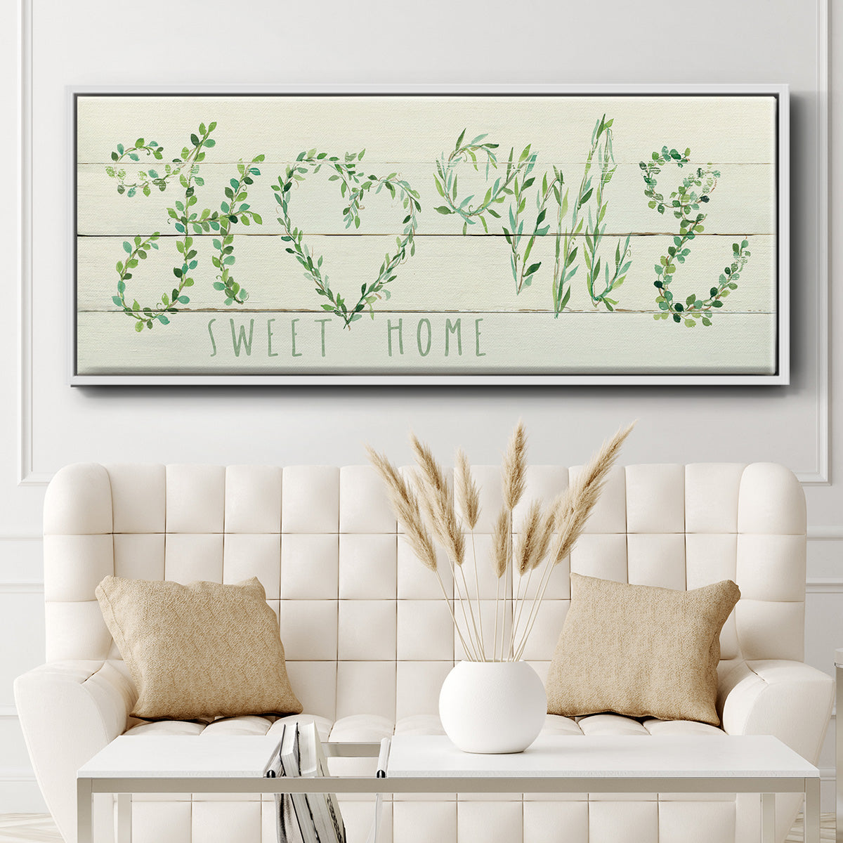 Shiplap Vines Home - Floater Framed Canvas Print