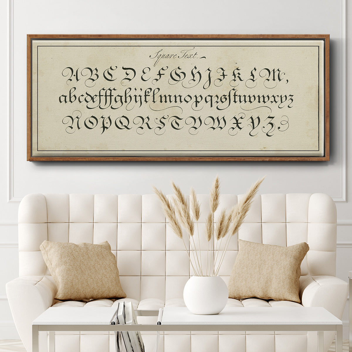 Manuscript Sampler III - Floater Framed Canvas Print