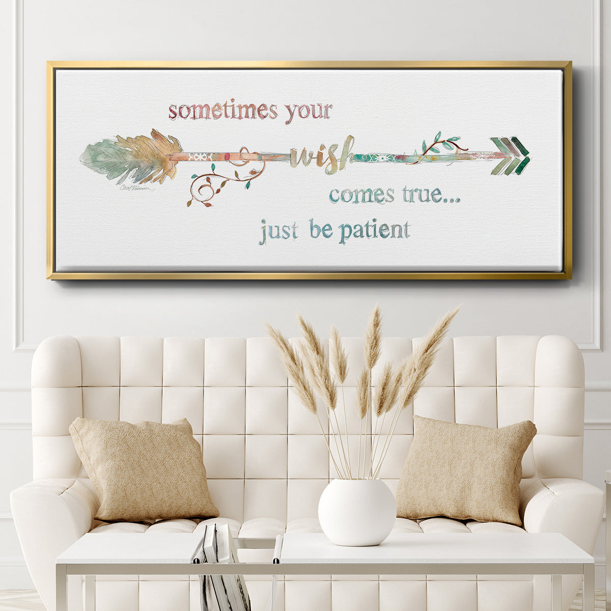 Wishing Arrow - Floater Framed Canvas Print