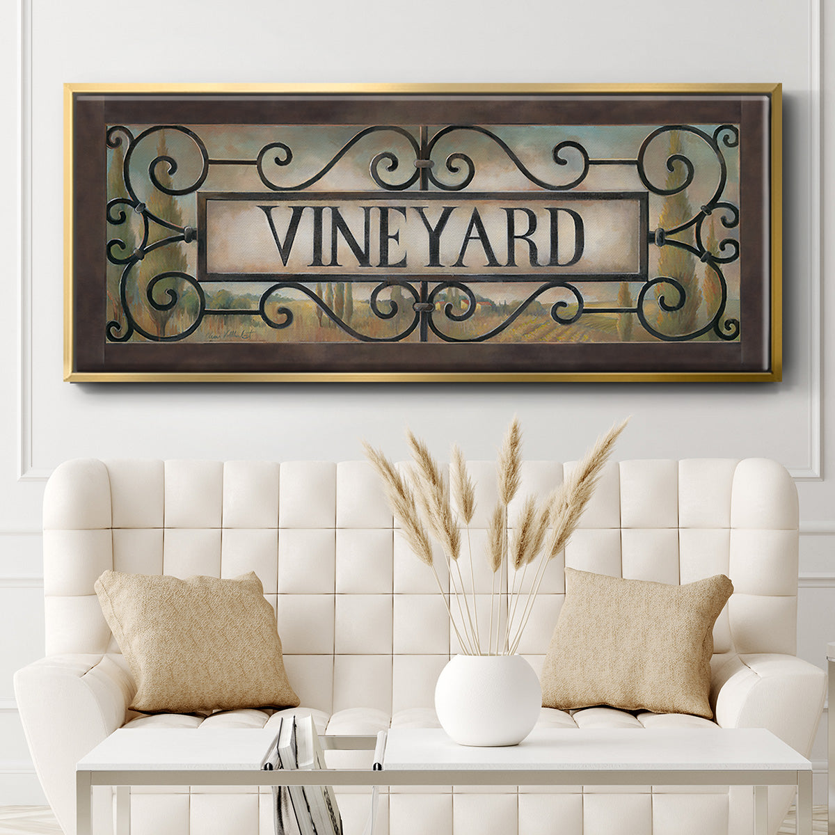 Vineyard - Floater Framed Canvas Print