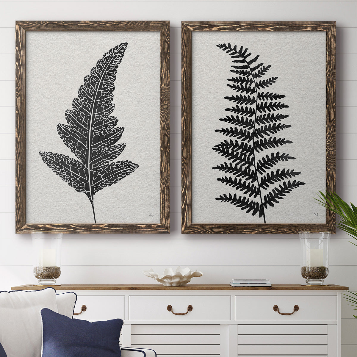 Forest Fern I - Premium Framed Canvas 2 Piece Set - Ready to Hang