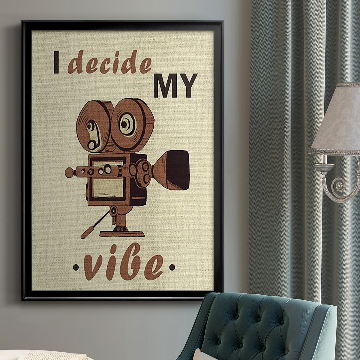 Movie Time III - Modern Framed Canvas Print