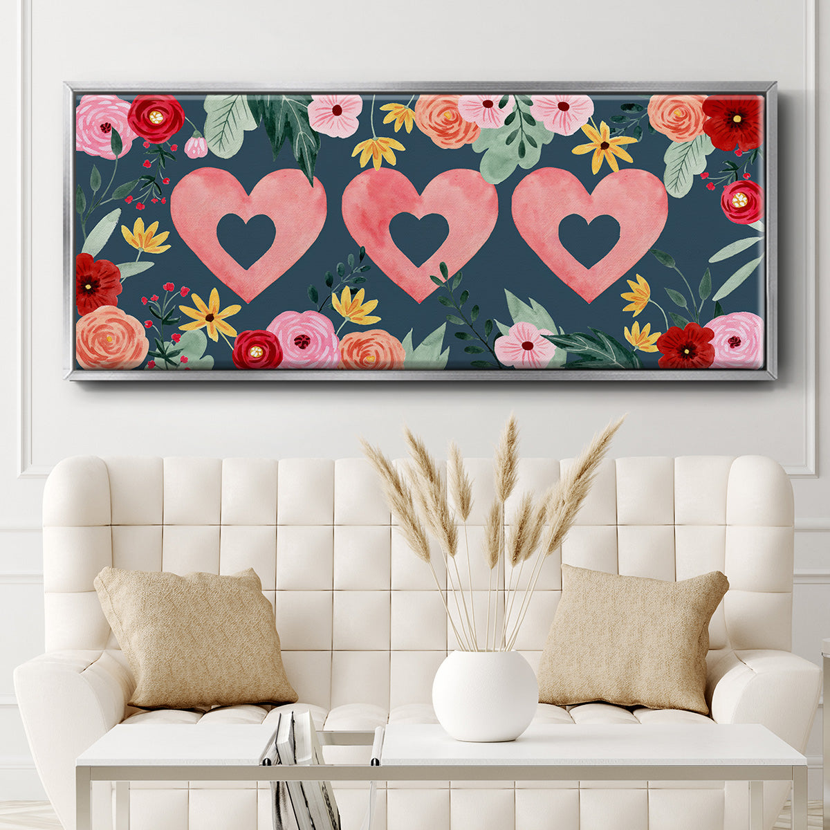 Sweet Hearts Collection D - Floater Framed Canvas Print