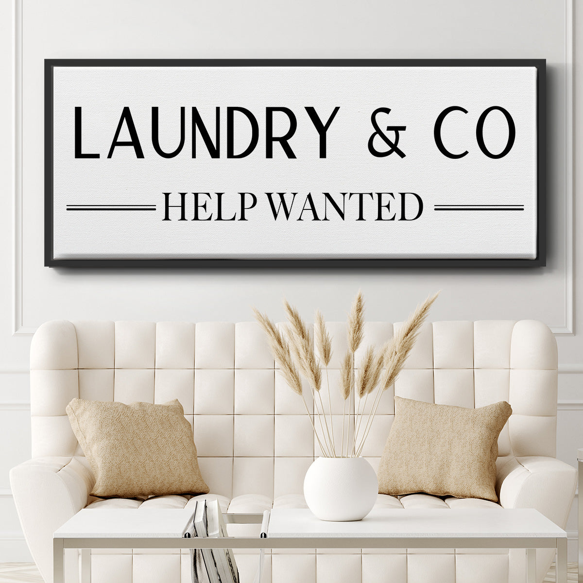 Help Wanted - Floater Framed Canvas Print
