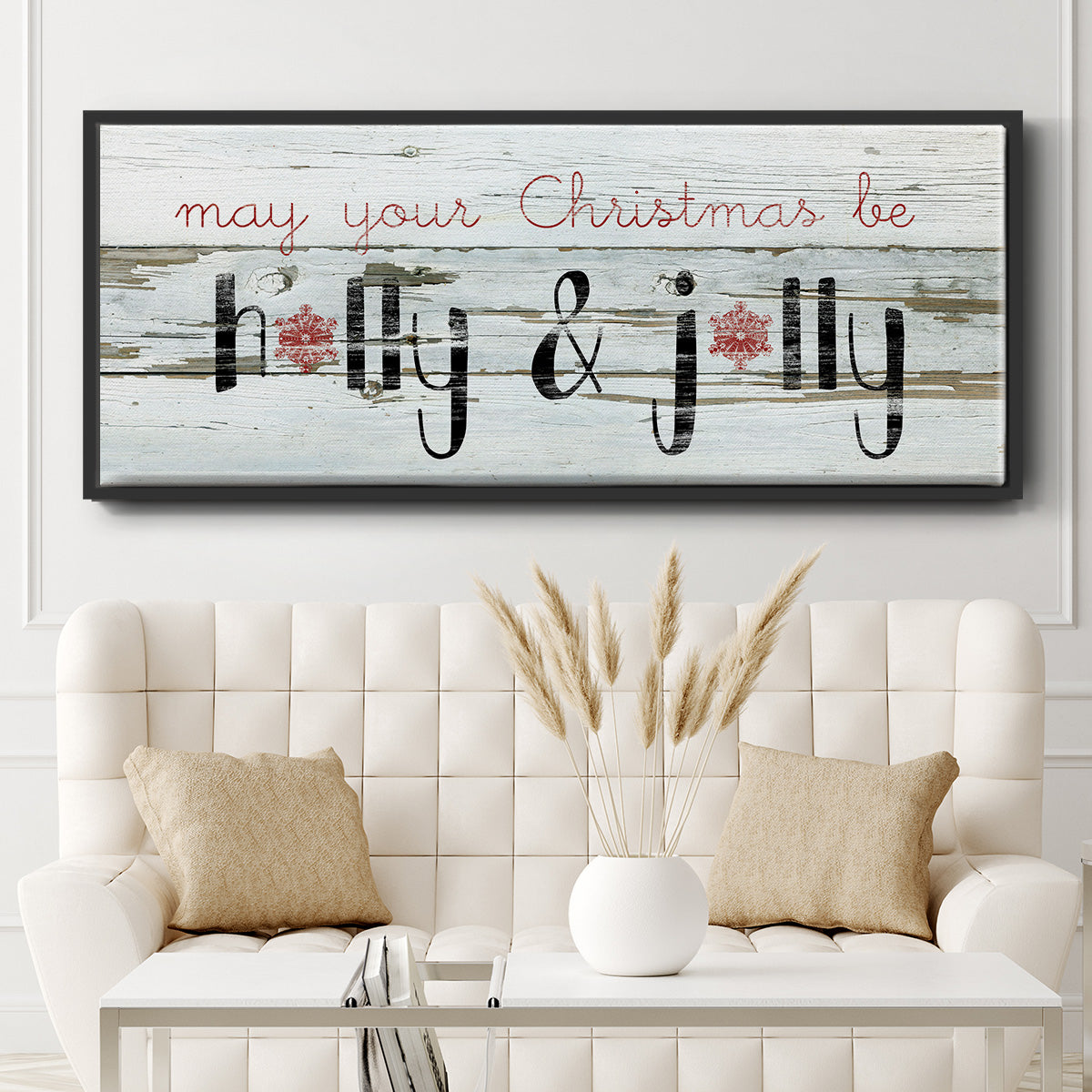 Holly & Jolly - Floater Framed Canvas Print