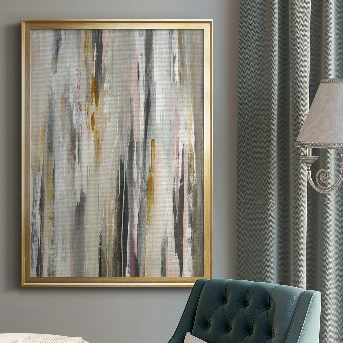 Color Ripple - Modern Framed Canvas Print